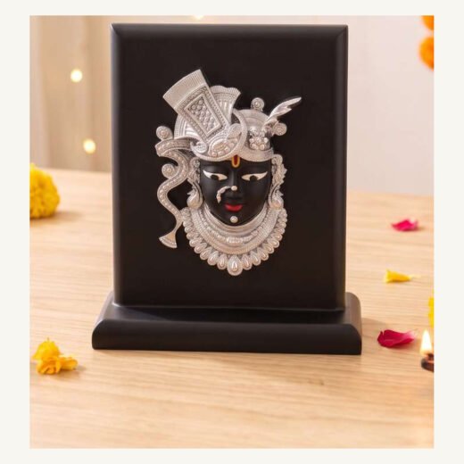 Zevamo Shreenathji Devotional Frame – silver-tone